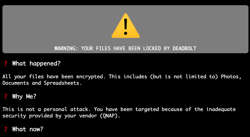 QNAP warns of a new wave of DeadBolt ransomware attacks against its NAS devices