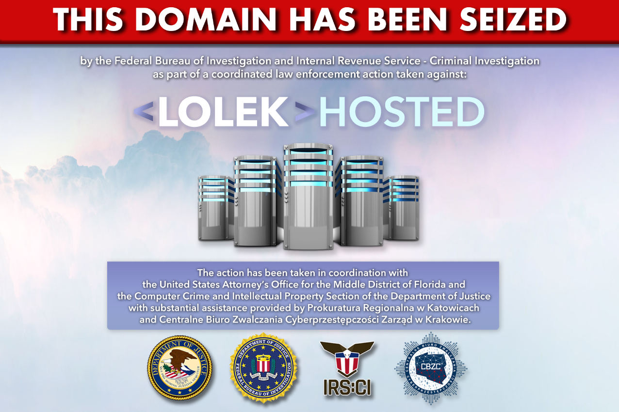 Police dismantled bulletproof hosting service provider Lolek Hosted