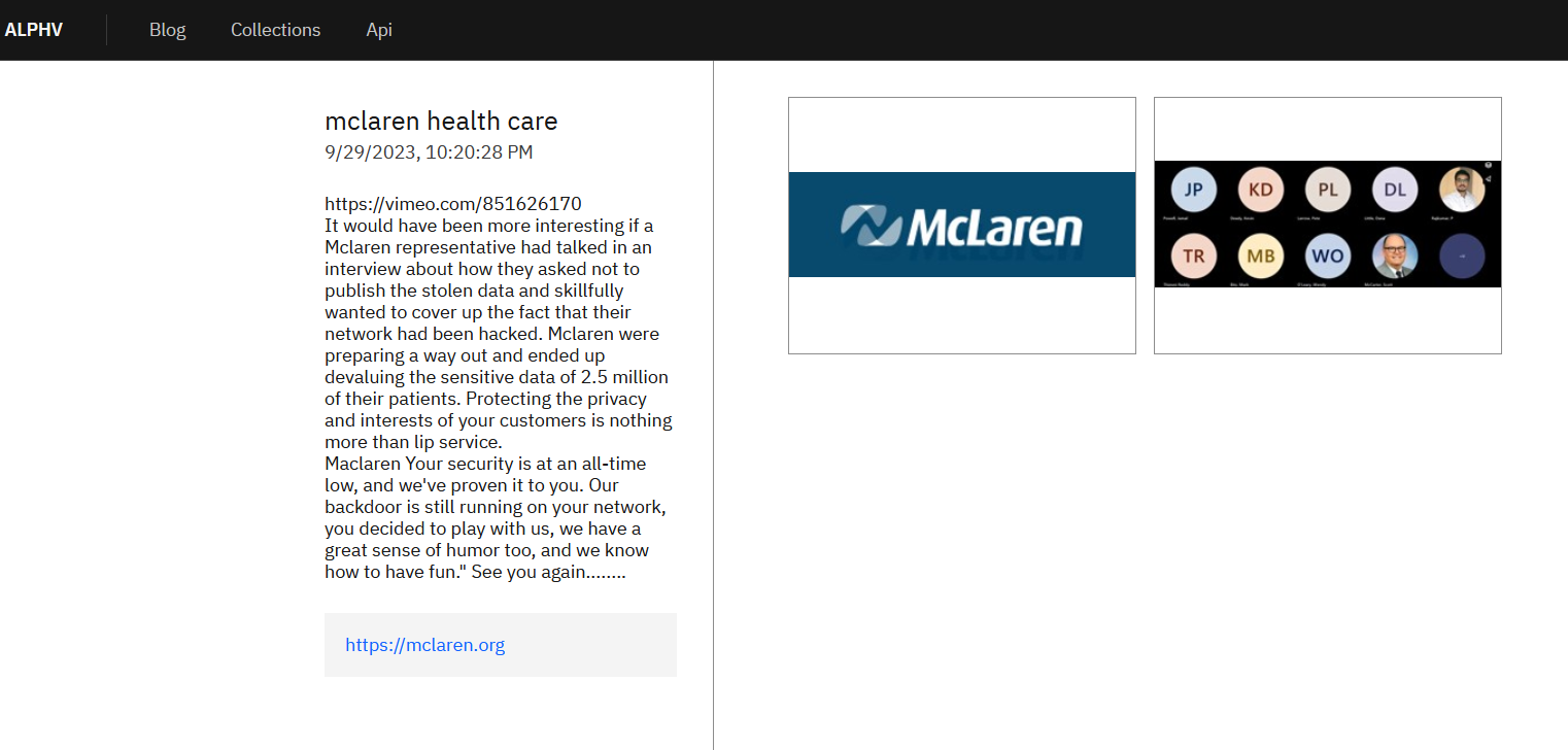 BlackCat gang claims they stole data of 2.5 million patients of McLaren Health Care